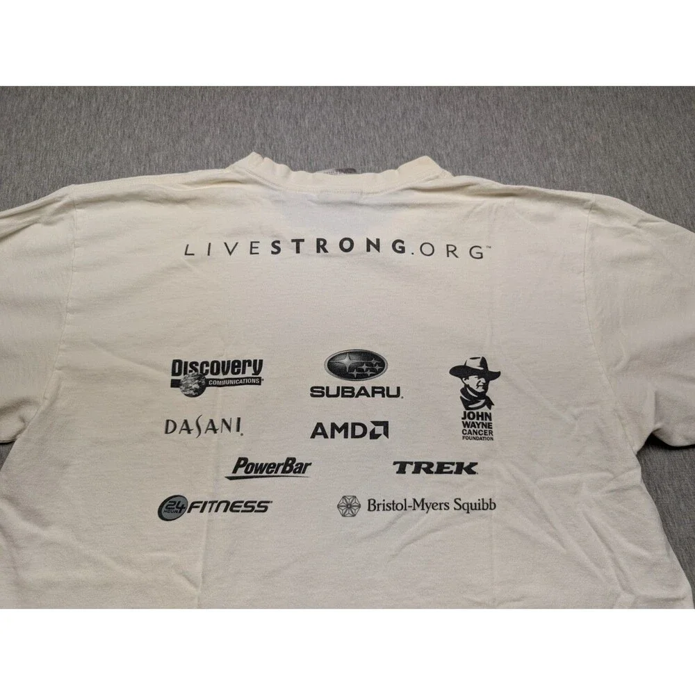 VTG Vintage Y2K Team Tag Nike 2005 Lance Armstrong Event Tee Size M White